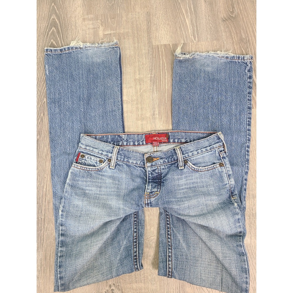 VTG Y2K Hollister 5 Low Rise Bootcut Flare Jeans Distressed It Girl Mallcore